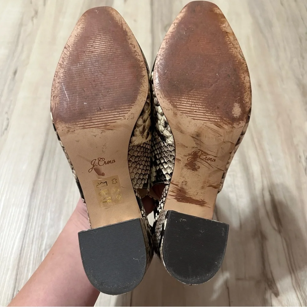 J.Crew Snake Embossed Leather Slingback Pump